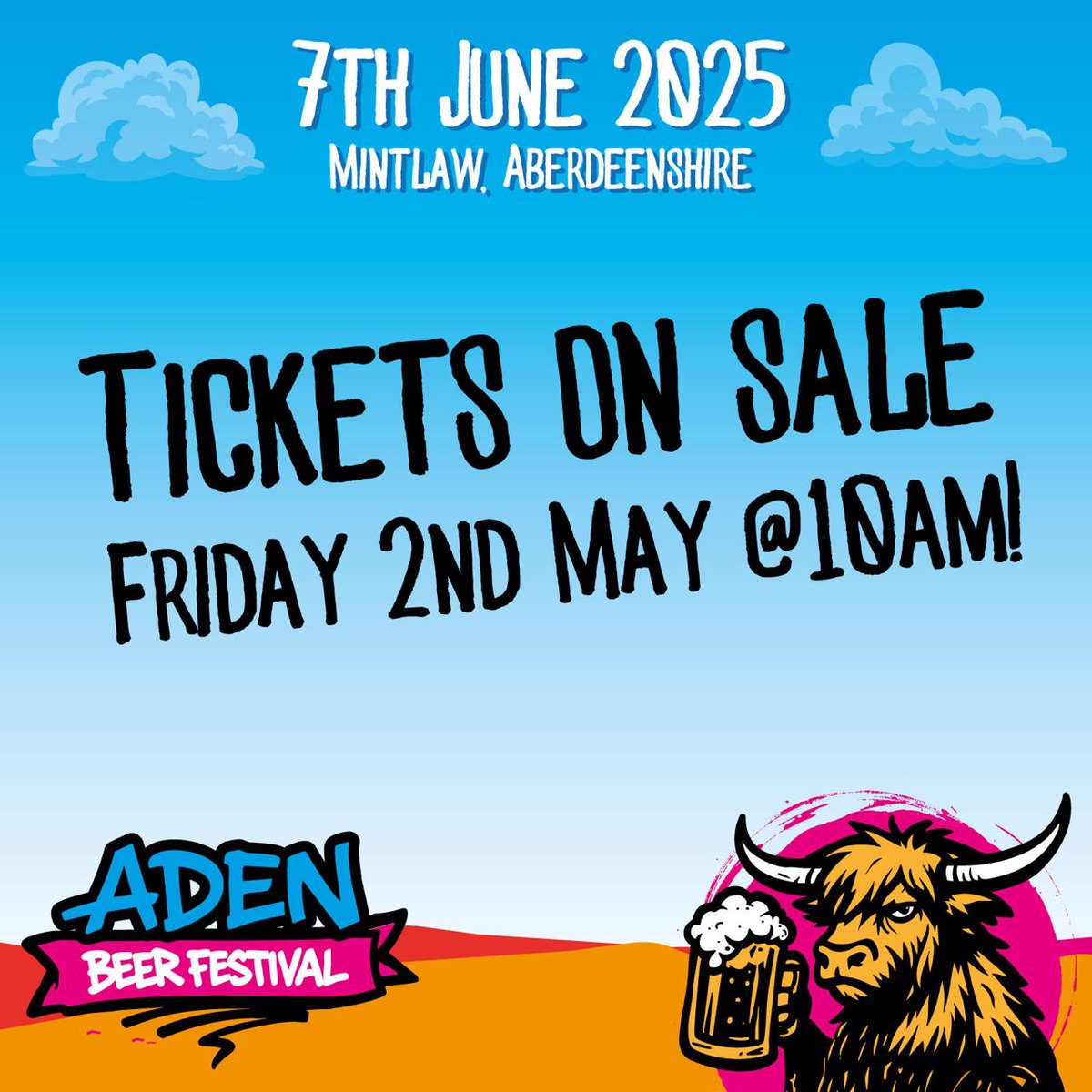 TICKETS LIVE - FRI 2ND MAY 10AM
🎟️skiddle.com/e/40932599
 adenbeerfestival.co.uk
Music. Food. Beers. All in one epic day - see you in June!