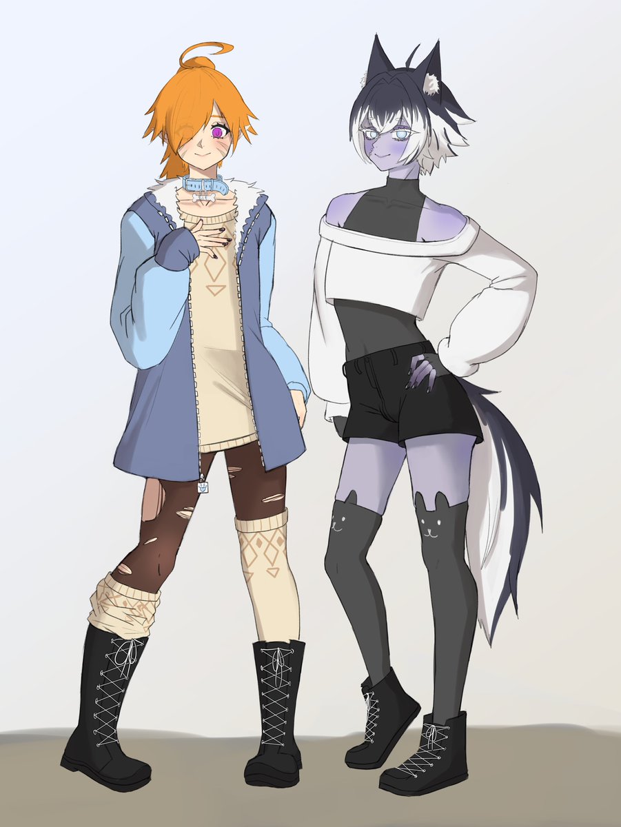 FuyuSketch's tweet photo. Comm for @Theta_Beize  

We swapped our outfits :3 https://t.co/2sz9ULFgGl