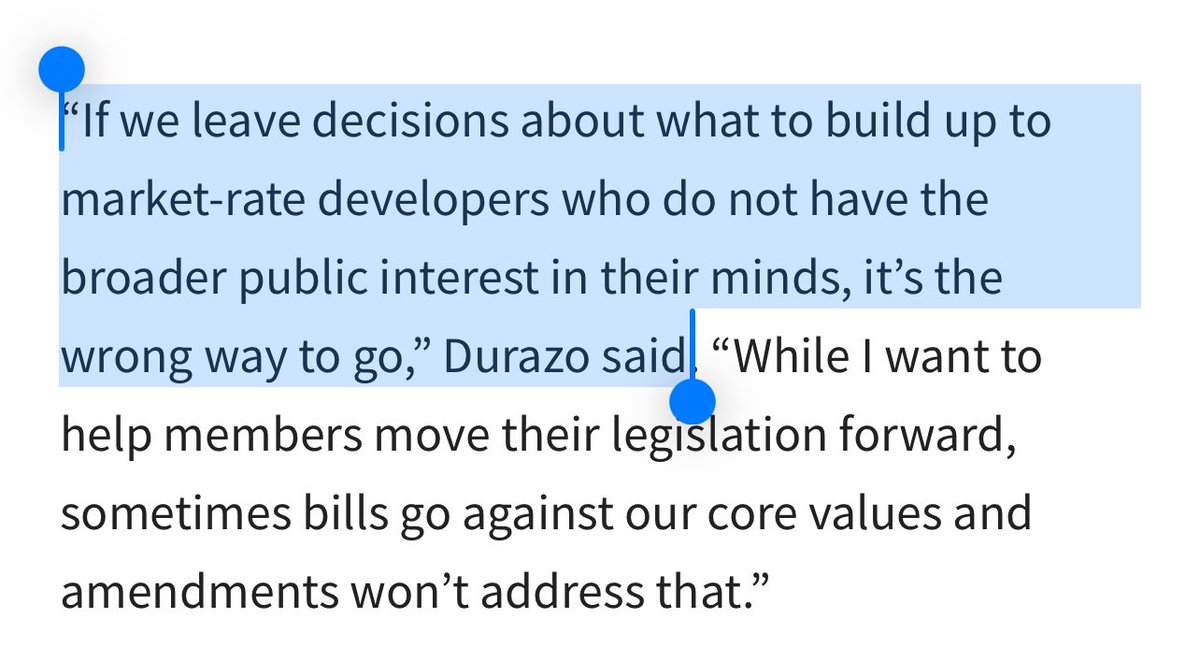ArmandDoma's tweet photo. drives me kind of nuts that housing is the only area where people apply this “we can’t leave it to market rate to developers to decide what to build.” Should we have a hearing for each individual iPhone made? Do we need to mandate 10% of cars sold be to low-income buyers? https://t.co/d7yeJWQt3Z
