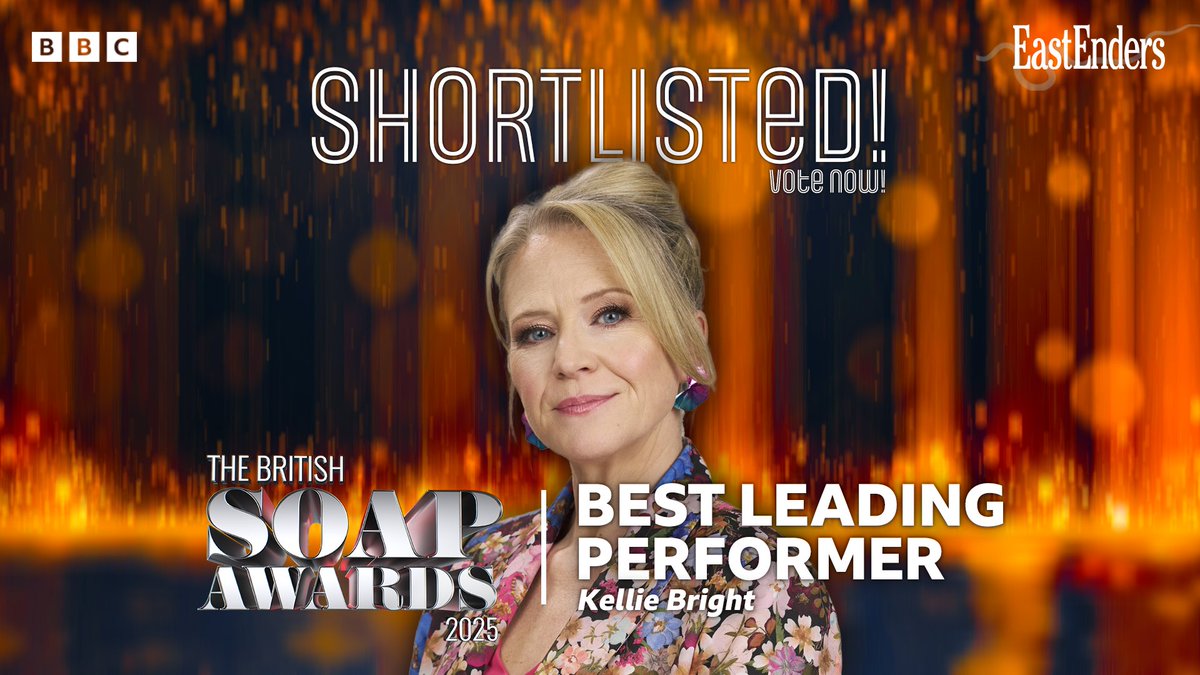 BBC EastEnders (@bbceastenders) on Twitter photo The 2025 <a href="/SoapAwards/">British Soap Awards</a> shortlist nominations have been revealed! Make sure you vote all things #EastEnders! 🏆 #TheBritishSoapAwards
Link to vote here 👉 bit.ly/VoteEEAtSoapAw… The 2025 <a href="/SoapAwards/">British Soap Awards</a> shortlist nominations have been revealed! Make sure you vote all things #EastEnders! 🏆 #TheBritishSoapAwards
Link to vote here 👉 bit.ly/VoteEEAtSoapAw…