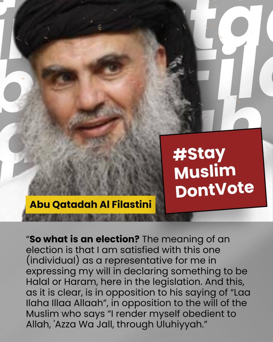 SemiAlAlbani's tweet photo. FOLLOW THE SCHOLARS
#staymuslimdontvote 
Disclaimer:
Quoting a scholar does not mean full endorsement of their views or actions As MuslimsWe take truth wherever it is foundWhile measuring all statements against the Quran and SunnahOnly the Prophet ﷺ is followed without exception https://t.co/S3OlvF16l6