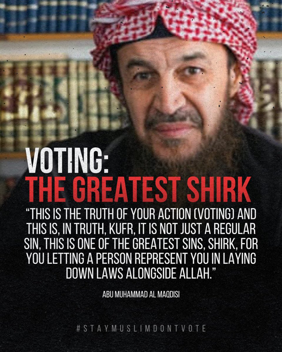 SemiAlAlbani's tweet photo. FOLLOW THE SCHOLARS
#staymuslimdontvote 
Disclaimer:
Quoting a scholar does not mean full endorsement of their views or actions As MuslimsWe take truth wherever it is foundWhile measuring all statements against the Quran and SunnahOnly the Prophet ﷺ is followed without exception https://t.co/ZnX8KK0m7Y