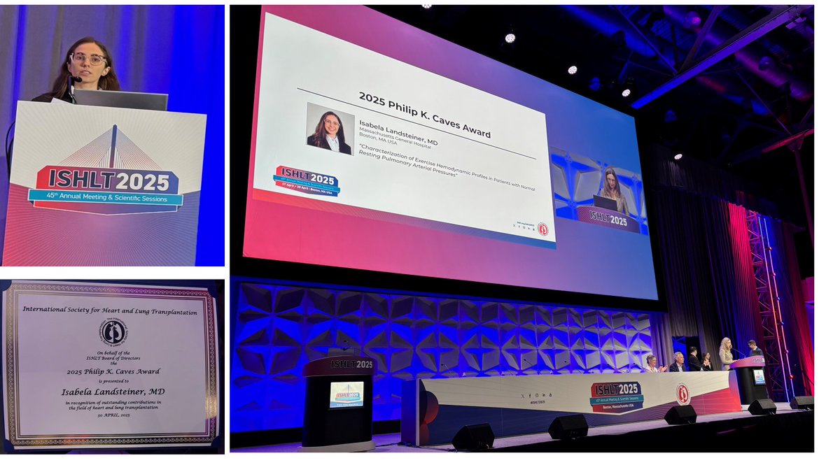 Greg Lewis (@glewiscardiol) on Twitter photo Very proud of <a href="/Landsteiner_I/">Isabela Landsteiner</a> who just won the 2025 Philip K. Caves Award for outstanding original research by a fellow/grad student @ISLHT, showing that exercise hemodynamic profiles predict HF and PH-specific outcomes in patients w/normal resting hemodynamics. @MGHHeartHeath Very proud of <a href="/Landsteiner_I/">Isabela Landsteiner</a> who just won the 2025 Philip K. Caves Award for outstanding original research by a fellow/grad student @ISLHT, showing that exercise hemodynamic profiles predict HF and PH-specific outcomes in patients w/normal resting hemodynamics. @MGHHeartHeath