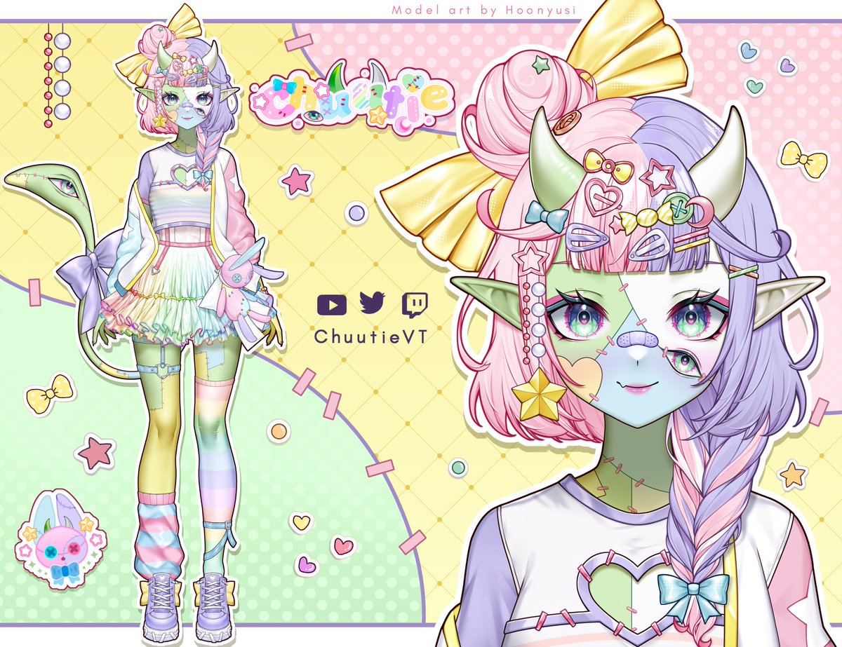 ⊹ Introduction! ⊹ 🌈

Hi, I'm Chu, a Decora Monster Girl Vtuber! I have recently gone under a rebrand and debuting a new model later this year!

I love playing cozy games, JRPGs and doing some singing! 🤍

———〔⚝〕———

Please consider following all my content creation
