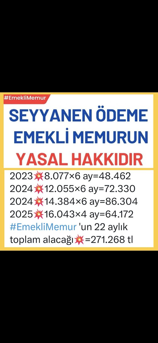 Aysun Kaymak (@aysunkayma89276) on Twitter photo #EmekliMemur un çalışırken ne hayalleri vardı.Yılların yorgunluğunu atıp rahat edeceğini düşünüp,çalışan emsalinin enaz %75 maaşına razı olup emekli oldu.Ancak bir gece de bu oran hukuksuzca KHK ile%38 e düşürülünce bütün hayalleri,yaşama sevinci yok oldu.
<a href="/RTErdogan/">Recep Tayyip Erdoğan</a>
<a href="/tcbestepe/">T.C. Cumhurbaşkanlığı</a> #EmekliMemur un çalışırken ne hayalleri vardı.Yılların yorgunluğunu atıp rahat edeceğini düşünüp,çalışan emsalinin enaz %75 maaşına razı olup emekli oldu.Ancak bir gece de bu oran hukuksuzca KHK ile%38 e düşürülünce bütün hayalleri,yaşama sevinci yok oldu.
<a href="/RTErdogan/">Recep Tayyip Erdoğan</a>
<a href="/tcbestepe/">T.C. Cumhurbaşkanlığı</a>