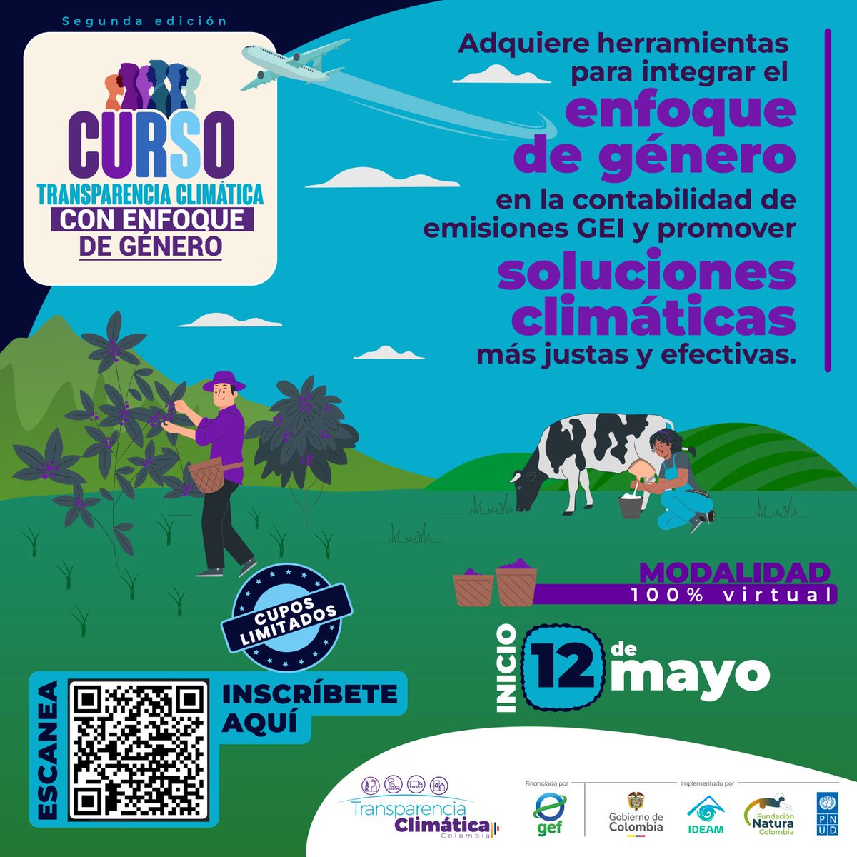 PnudColombia's tweet image. 🌎📊 ¡Inscríbete en la 2da cohorte del Curso de Transparencia Climática con Enfoque de Género!

💻 Esta formación brinda herramientas para integrar el enfoque de género en la contabilidad de GEI y fortalecer las capacidades nacionales en #TransparenciaClimática.