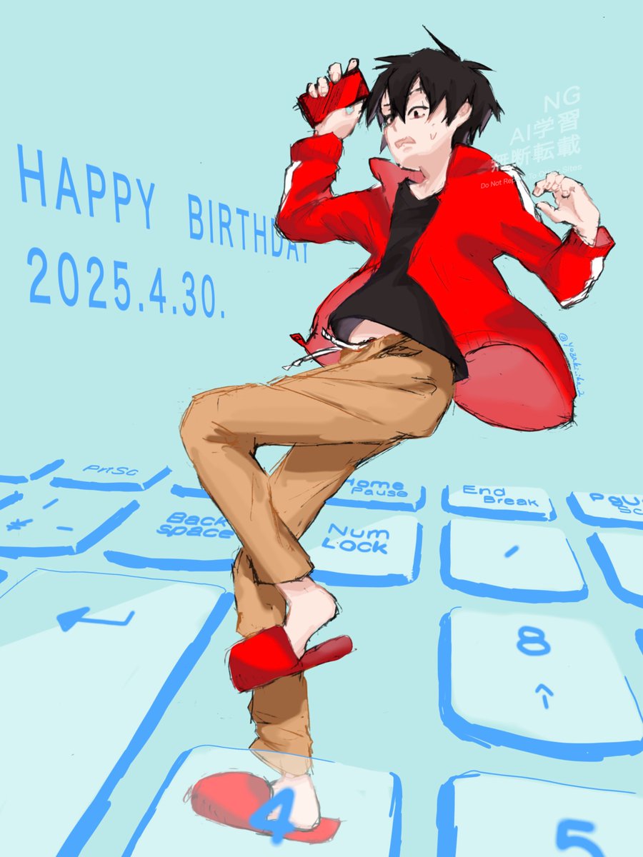 シンタローおめでとう！！！情けないけどそれが最高にかっこいいんだよそのままでいてくれ

イラスト・コメント：よざき2
@yozaki_ika_2 

#kgpr_FA 
#如月伸太郎生誕祭2025