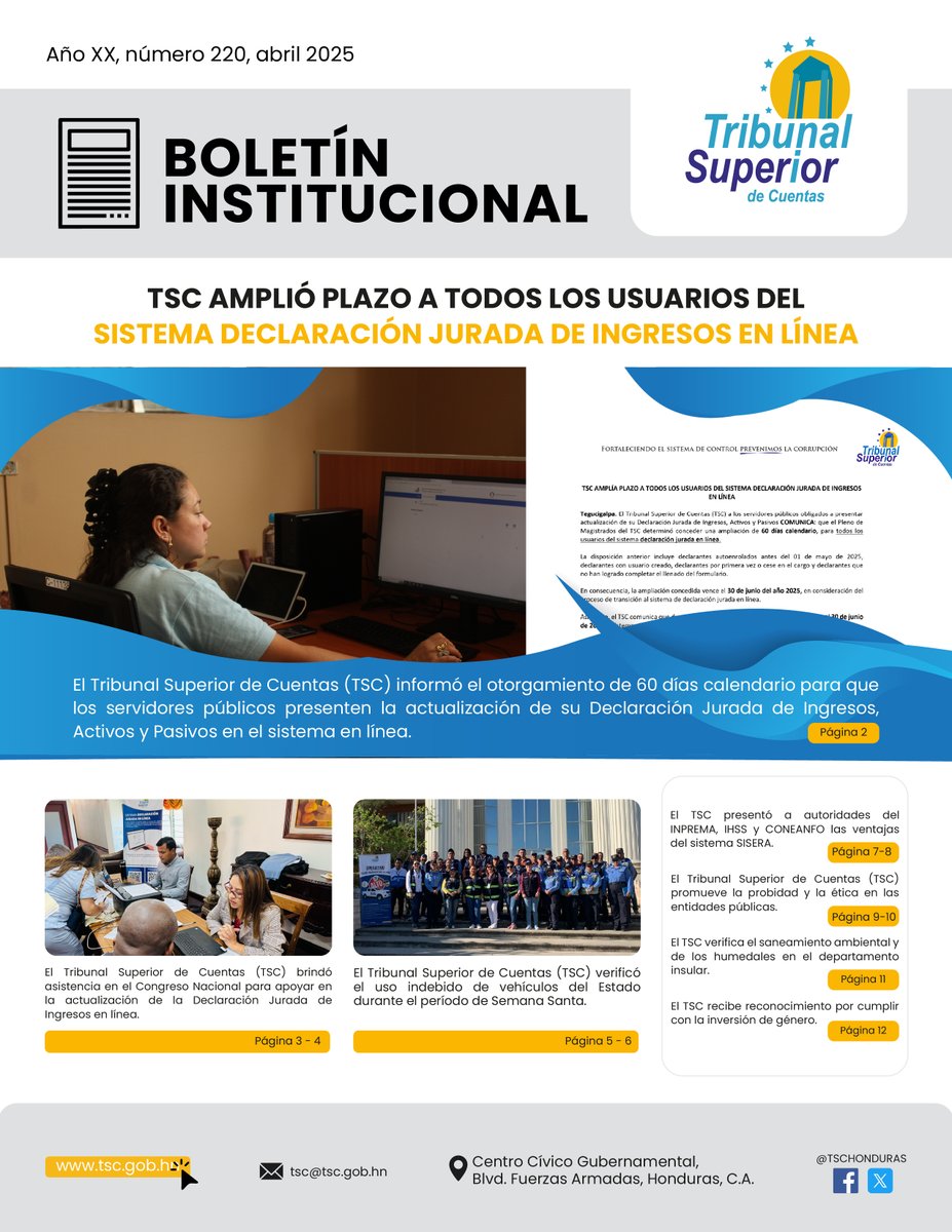 📑📌Nuestro Boletín Institucional del mes de abril: goo.su/wRMBBO