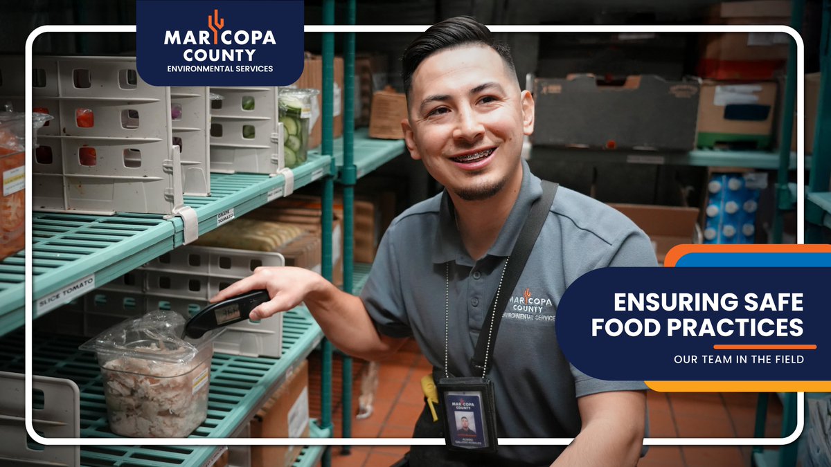 Your health is our top priority! Meet Alvaro, our devoted Environmental Health Inspector, who works closely with our local food establishments to maintain safe food practices.

Want to know more about how we seek for safety behind every bite? Visit Maricopa.gov/Enviro