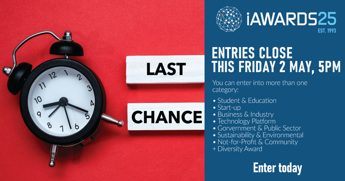 Last chance to enter iAwards25.  Entries close THIS FRIDAY! Start your iAwards journey and gain recognition for your innovation.  It may take you to the National or International stage.  

Be part of it! Enter now aiia.com.au/iawards/

#iAwards #AIIA #Innovation