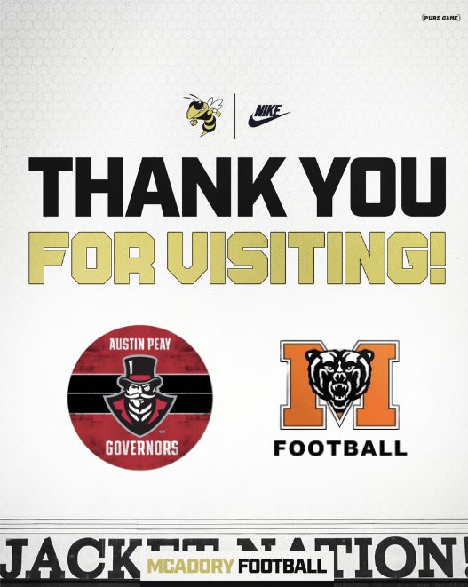 McAdory Football Recruiting (@mcadoryrecruit) on Twitter photo Thank you to <a href="/Coach_Chaffee/">Shawn Chaffee</a> <a href="/MercerFootball/">Mercer Football</a> & <a href="/CoachBradGovs/">Antonio Bradford</a> <a href="/GovsFB/">Austin Peay Football</a> for stopping by today! Thank you to <a href="/Coach_Chaffee/">Shawn Chaffee</a> <a href="/MercerFootball/">Mercer Football</a> & <a href="/CoachBradGovs/">Antonio Bradford</a> <a href="/GovsFB/">Austin Peay Football</a> for stopping by today!