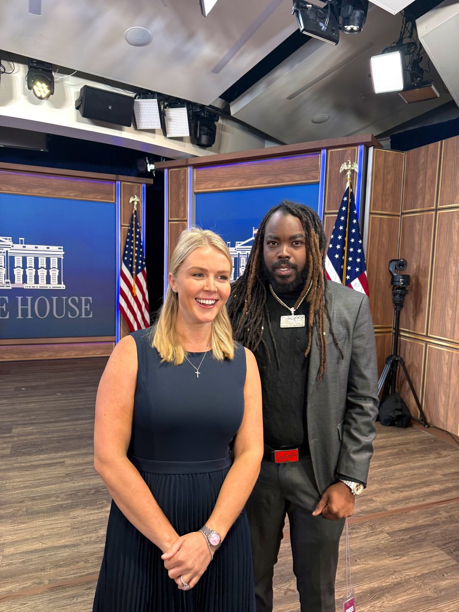 This photo would have never been possible without the American people fighting for a change. The only reason I was able to be in a room with Karoline Leavitt is because the people choose me as a voice they trust, I was never forced on the American people and this administration