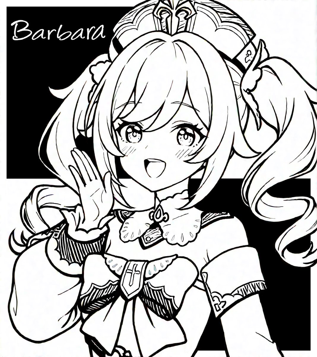 みなさんおはようございます☀

今朝は色紙風のバーバラちゃん❗️
今日も1日はりきっていきましょー

#GenshinImpact #原神