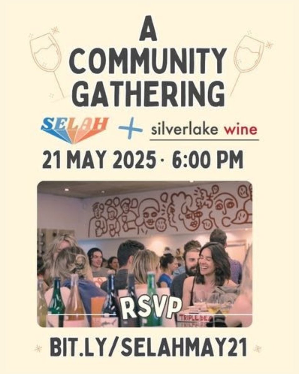 RSVP to our fundraiser at <a href="/silverlakewine/">silverlakewine</a> on May 21! 🍷 bit.ly/selahmay21

SELAH + Silverlake Wine: A Community Gathering is an evening of connection and community to celebrate our shared commitment to a compassionate, inclusive Los Angeles.
