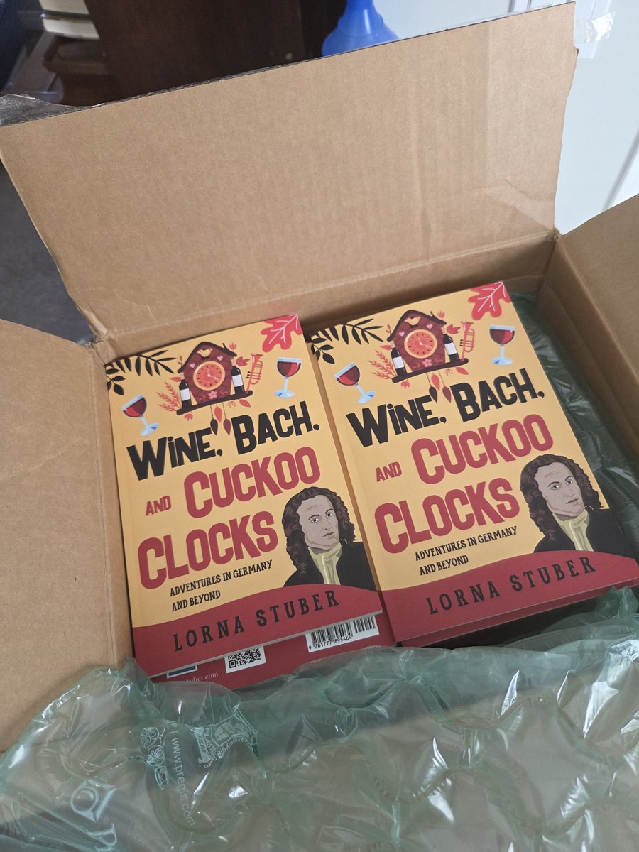 LornaStuber's tweet photo. My copies arrived today! 

Now available for preorder in paperback &amp; ebook anywhere you buy books.  Audiobook version currently in production. Release date June 3.
#indieauthor #Germany #travelwriter #travelmemoir #humour #ancestry #selfpublisher #nonfiction https://t.co/chsEHIWEcR