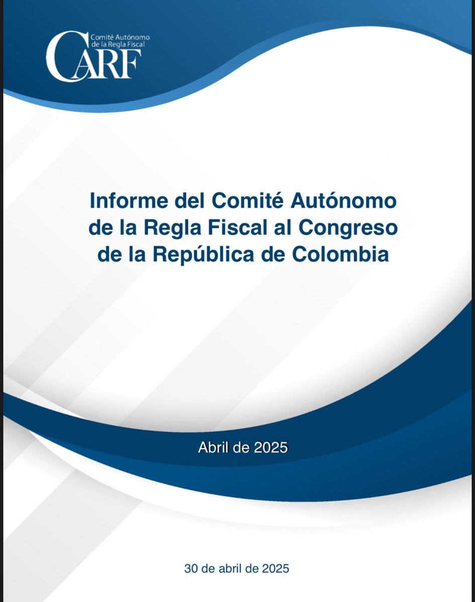 El Comité Autónomo de la Regla Fiscal presentó su informe al Congreso de abril de 2025. El documento analiza la situación fiscal reciente, e identifica riesgos para la sostenibilidad de mediano plazo.
Conócelo aquí: carf.gov.co/documentos-tec…
