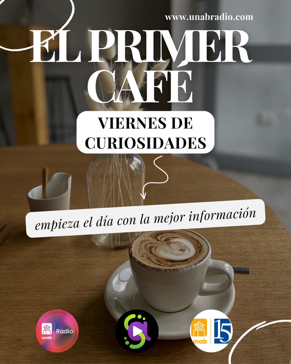 Cerramos la semana con lo inesperado 🔍
Mañana en #ElPrimerCafé es viernes de curiosidades: datos que sorprenden, temas que no sabías que necesitabas.
📅 Viernes, 8:00 a.m. en Periódico 15, Unab Radio y Soy Autónomo TV.