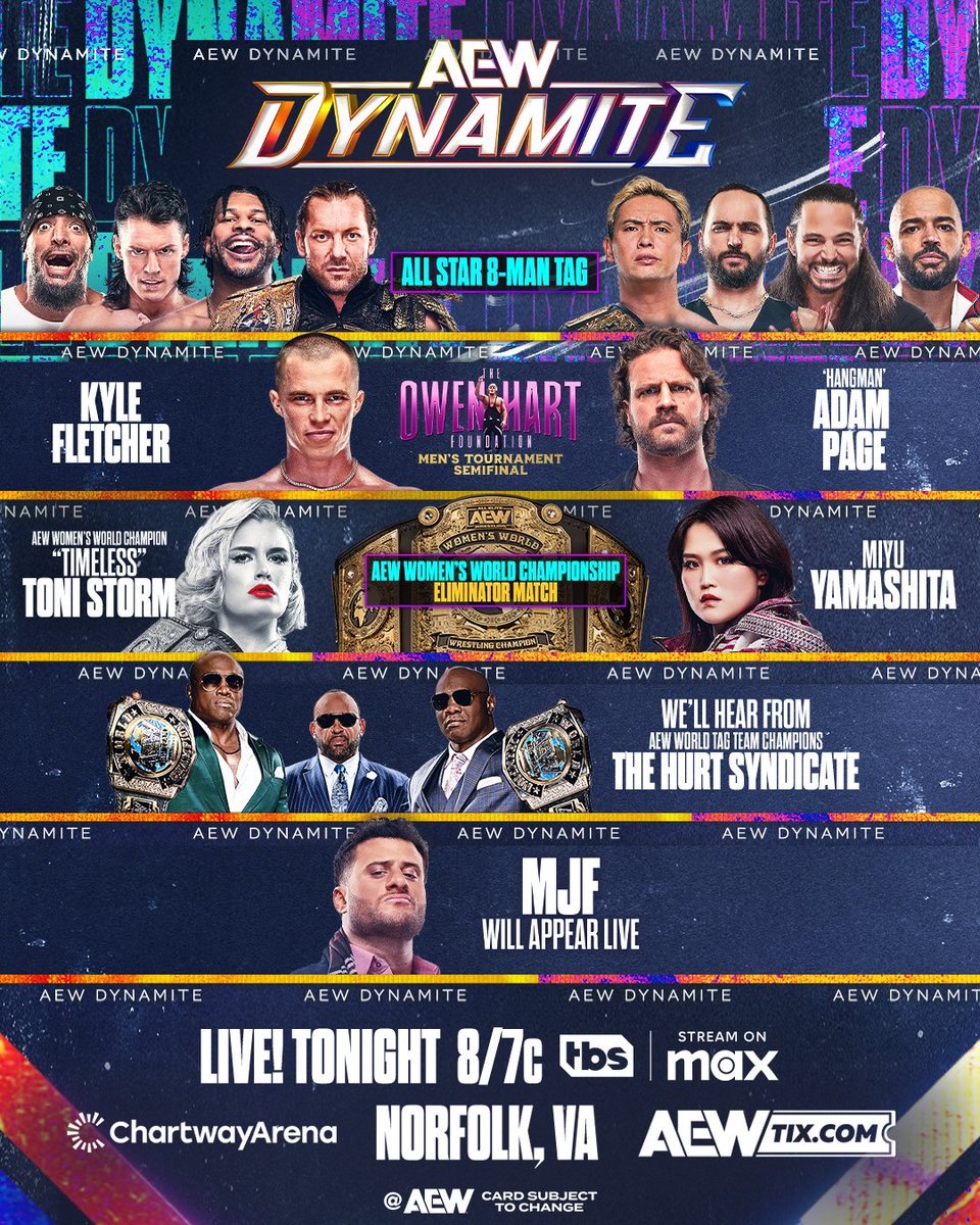My World with Jeff Jarrett (@myworldpod) on Twitter photo We're just ONE HOUR AWAY from an all-new episode of #AEWDynamite!
Be part of the action at 8/7c on <a href="/TBSNetwork/">TBS Network</a> & <a href="/SportsonMax/">Sports on Max</a>!
<a href="/RealJeffJarrett/">Jeff Jarrett</a> <a href="/karenjarrett/">Karen Jarrett</a> <a href="/AEW/">All Elite Wrestling</a> We're just ONE HOUR AWAY from an all-new episode of #AEWDynamite!
Be part of the action at 8/7c on <a href="/TBSNetwork/">TBS Network</a> & <a href="/SportsonMax/">Sports on Max</a>!
<a href="/RealJeffJarrett/">Jeff Jarrett</a> <a href="/karenjarrett/">Karen Jarrett</a> <a href="/AEW/">All Elite Wrestling</a>