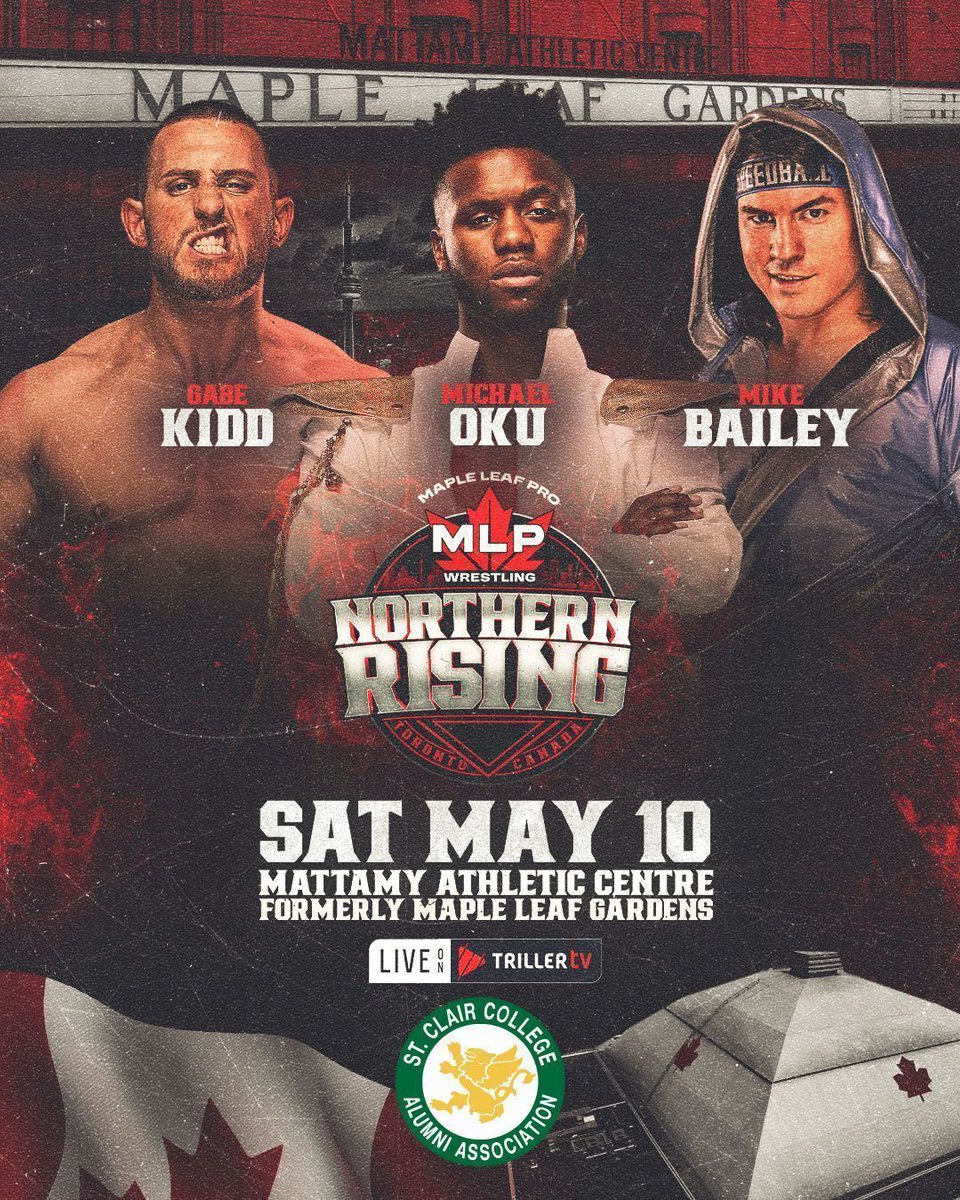 MAPLE LEAF PRO Wrestling (@mapleleafpw) on Twitter photo BREAKING NEWS! <a href="/SpeedballBailey/">Speedball Mike Bailey</a> is withdrawing from the 20 Man Championship Gauntlet to compete in an international superstar showcase three-way that will also include @NJPW1972 star @Gabe0115Kidd and reigning <a href="/RevProUK/">Revolution Pro</a> Undisputed British Heavyweight Champion <a href="/TheOJMO/">Michael Oku</a> Michael Oku BREAKING NEWS! <a href="/SpeedballBailey/">Speedball Mike Bailey</a> is withdrawing from the 20 Man Championship Gauntlet to compete in an international superstar showcase three-way that will also include @NJPW1972 star @Gabe0115Kidd and reigning <a href="/RevProUK/">Revolution Pro</a> Undisputed British Heavyweight Champion <a href="/TheOJMO/">Michael Oku</a> Michael Oku