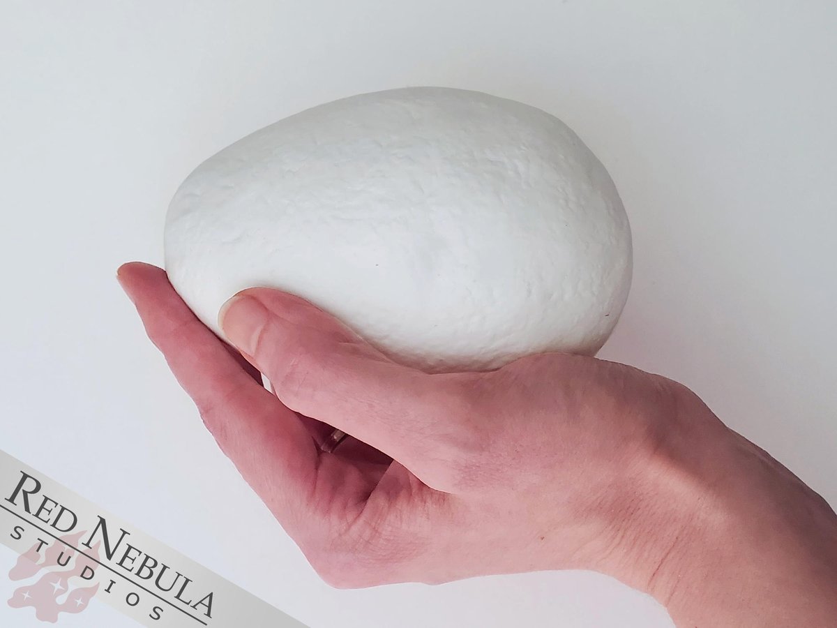 Egg!

I just finished the mold for these. They're hollow, cast in tough white resin, and about the size of an emu egg. They're easy to cut open for a creature to "hatch" from too.

I sculpted the original in oil-based clay, and they've got a nice pebbly texture.

#craft #egg