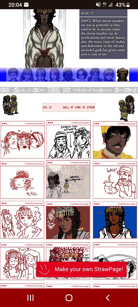 Oh yeah I forgot to show this, since the strawpage drawing gimmicks have been dead for quite a while I have done a little hall of fame thing for my strawpage with some of y'alls drawings ❤️