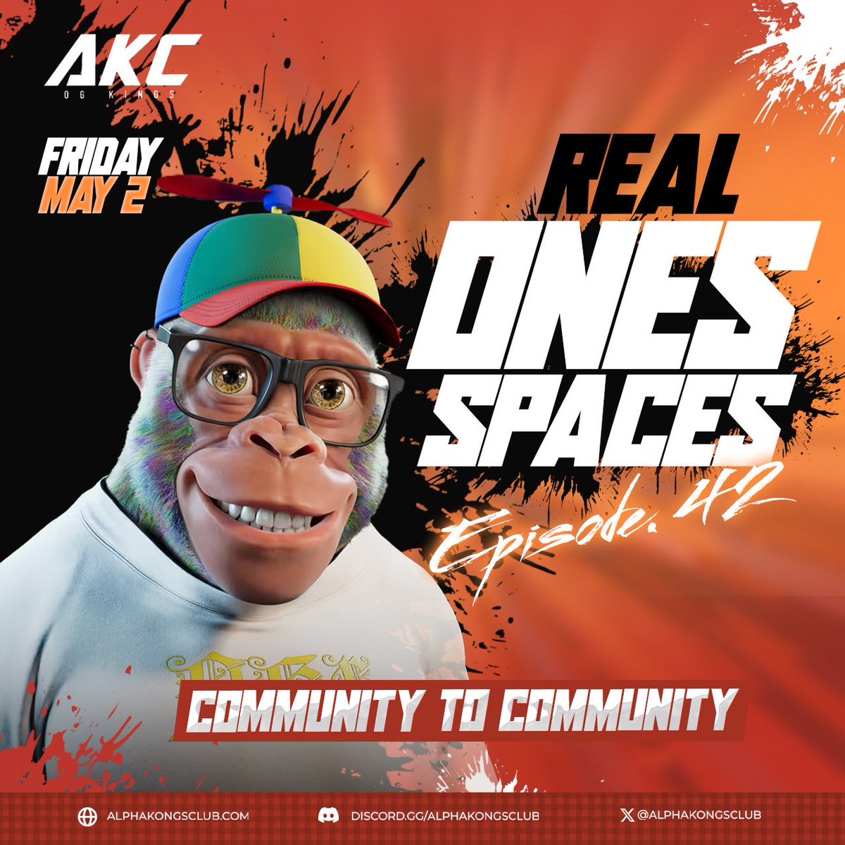 🎙️ REAL ONES Spaces – Ep. 42
🗓️ Friday, May 2 | ⏰ 7pm UTC
🔥 Theme: Rewards in the AKC Ecosystem
🎁 Omega Kong giveaway sponsored by <a href="/spicy_Ha1/">Spicy_Ha</a> ! 🦍

Join us to talk strategy, sustainability, and how $OMEGA empowers our community. 
📍 Link in comments