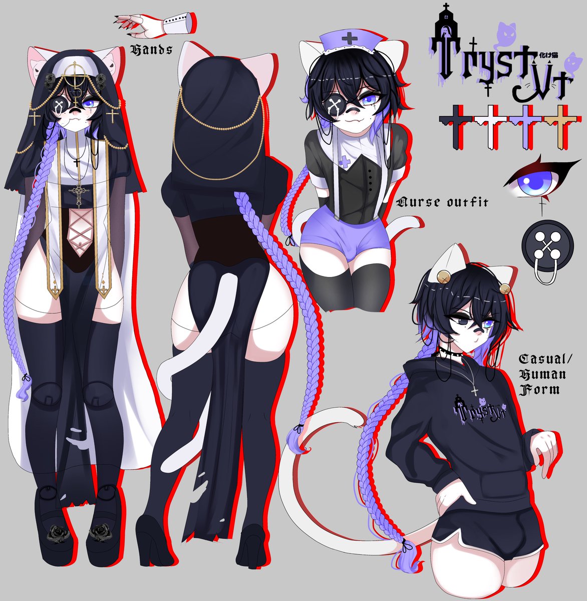 TrystVtuber's tweet photo. Hello! my name is Tryst! I am a feminine boy disguised as a nun and works as an animal nurse. I like to do asmr and play horror games! I love my chat and my vtuber group @VTwinkiesGroup 💜its nice to meet you!
OshiMarks: 🪽✝️
🎨#TrystART 🔞#TrystNSFW #vtuber https://t.co/aSe0h9Rmi2