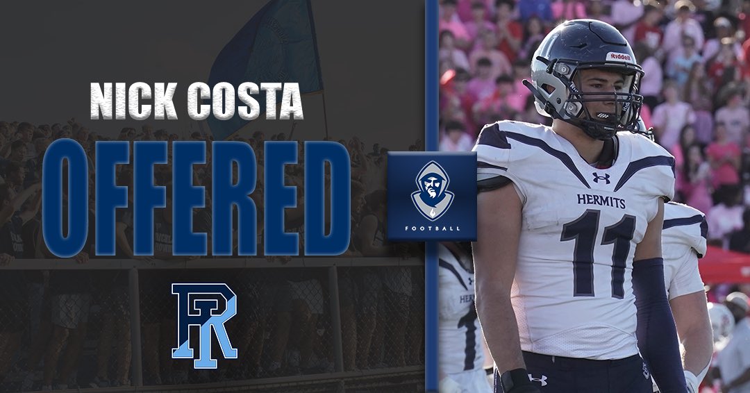 St. Augustine Prep Football (@hermitsfootball) on Twitter photo Congratulations to Class of 2026 DL Nick Costa (<a href="/NickCosta2026/">Nick Costa</a>) for receiving his seventh Division 1 offer from <a href="/RhodyFootball/">Rhody Football</a>! #CheckEveryBox ✅ #PunchYourOwnTicket 🎟️
#HermitPride 🔝 Congratulations to Class of 2026 DL Nick Costa (<a href="/NickCosta2026/">Nick Costa</a>) for receiving his seventh Division 1 offer from <a href="/RhodyFootball/">Rhody Football</a>! #CheckEveryBox ✅ #PunchYourOwnTicket 🎟️
#HermitPride 🔝