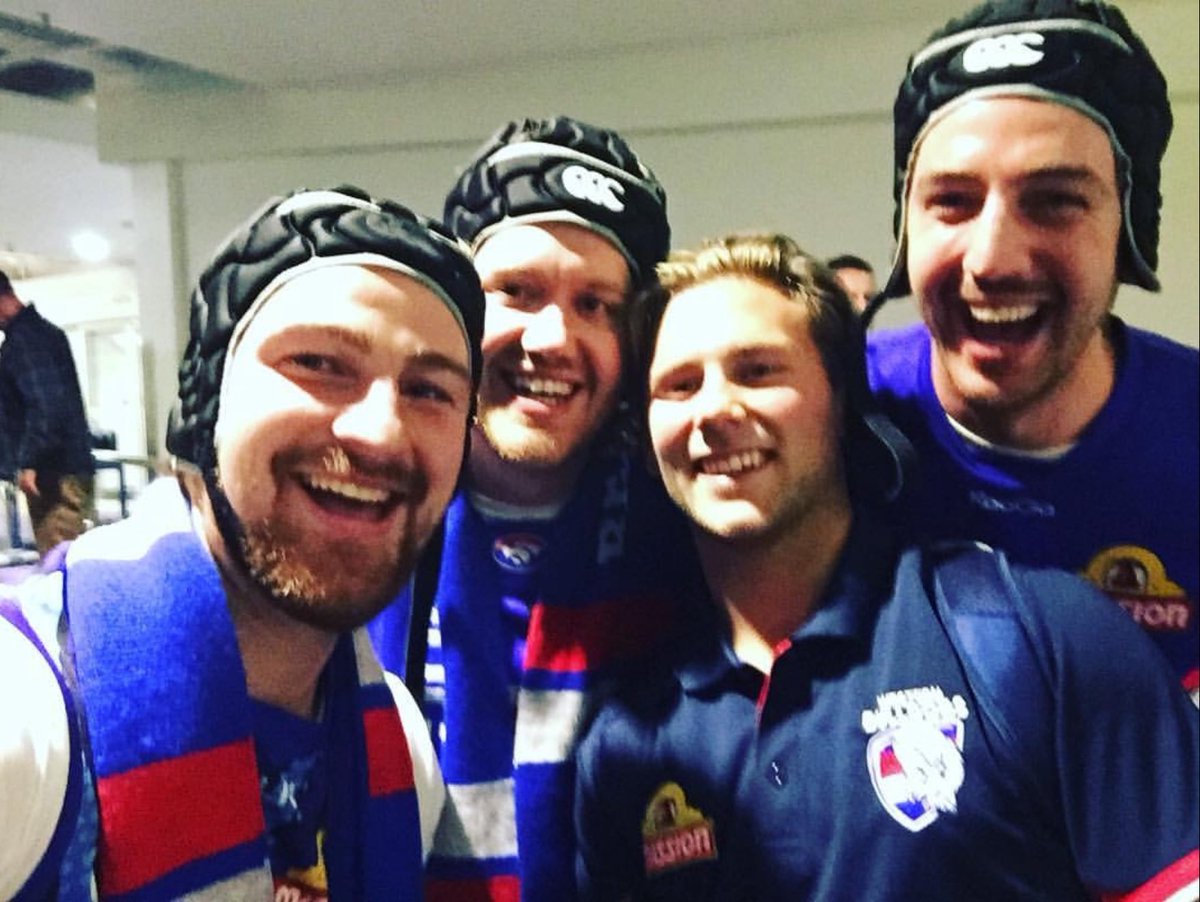 BennyJSmith's tweet photo. @NMFCOfficial @westernbulldogs Post 2016 Preliminary Final… we will love the man forever! ❤️🤍💙 https://t.co/SlZsiJCMVr