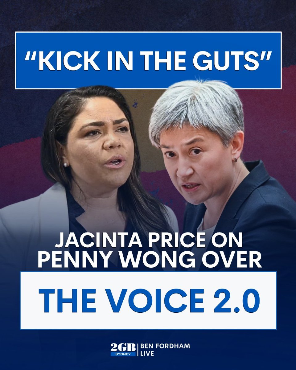 BenFordhamLive's tweet image. Jacinta Price has unleashed on Penny Wong.

She’s slammed her for suggesting the Voice could make a comeback.

The Shadow Minister says it’s a “kick in the guts”.

Listen to her full conversation with Ben HERE.

🎧omny.fm/shows/ben-ford…🎧