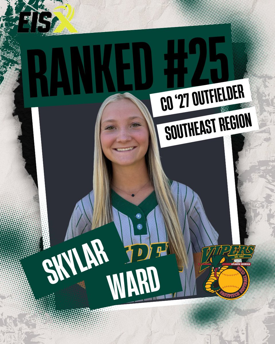 Atlanta Vipers 08 - Vaughn (@vipers08vaughn) on Twitter photo Congratulations to our speedy lefty <a href="/SkylarBWard/">Skylar Ward</a> for being ranked the #25 outfielder in the Southeast by <a href="/ExtraInningSB/">EXTRA INNING SOFTBALL</a> . Proud of you Sky! #bethestandard <a href="/thevipernation/">Atlanta Vipers Fastpitch</a> Congratulations to our speedy lefty <a href="/SkylarBWard/">Skylar Ward</a> for being ranked the #25 outfielder in the Southeast by <a href="/ExtraInningSB/">EXTRA INNING SOFTBALL</a> . Proud of you Sky! #bethestandard <a href="/thevipernation/">Atlanta Vipers Fastpitch</a>
