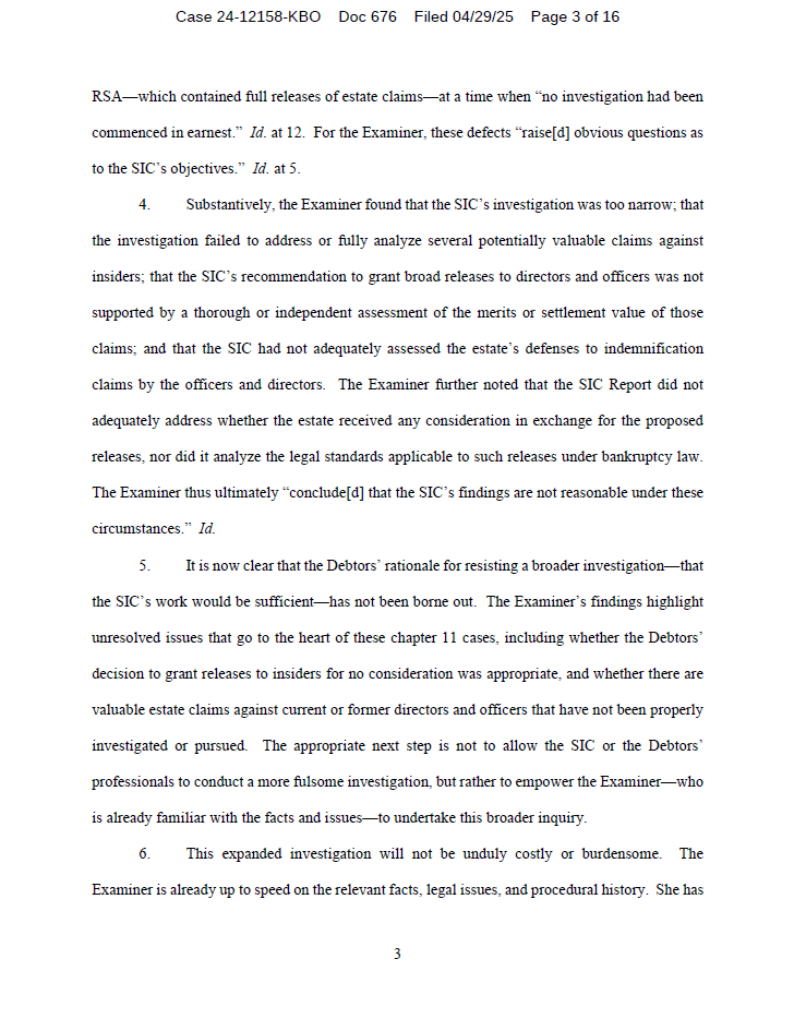 StephenGustin's tweet photo. Stilwell and X-Cap filed a joint motion to expand the scope of the Silvergate Examiner's investigation given the Examiner's finding that the Company's internal investigation was not only flawed, but structurally-conflicted.

https://t.co/FNpbVv5bd0

( $SICP / $SICPQ ) https://t.co/uufupcfJrY