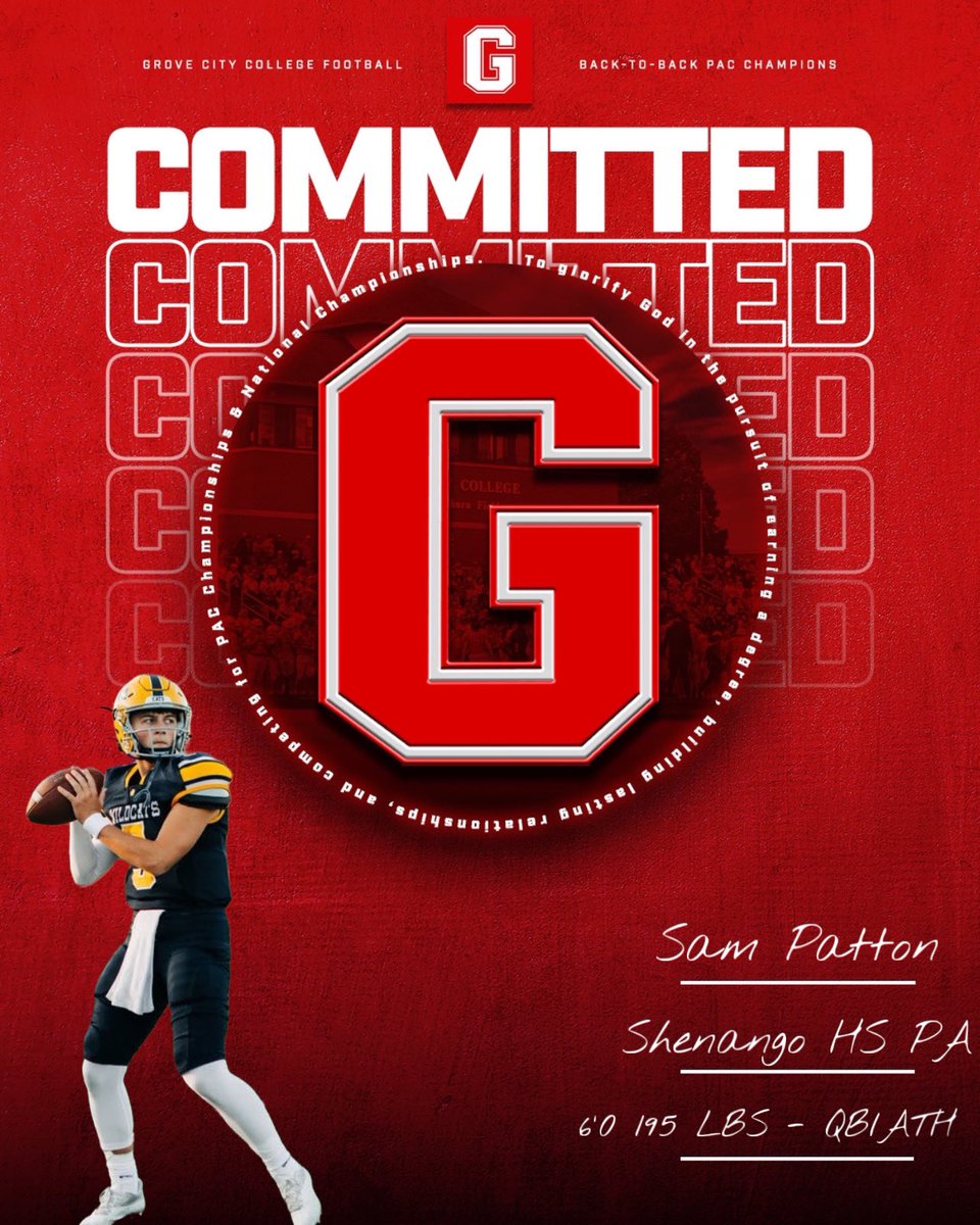 ✍🏼 Sam Patton 
📍Shenango High School 
🧱 QB / ATH