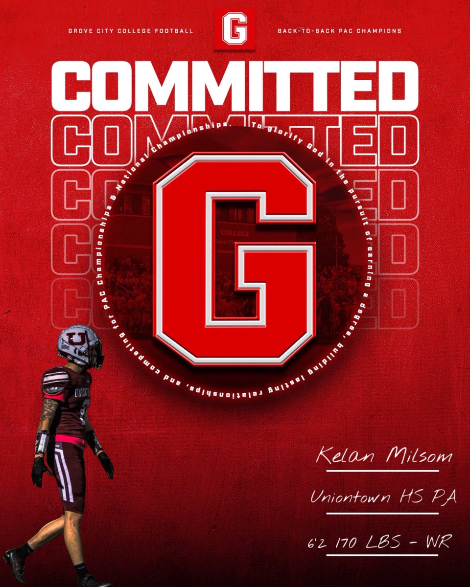 ✍🏼 Kelan Milsom 
📍Uniontown High School 
🧱 WR