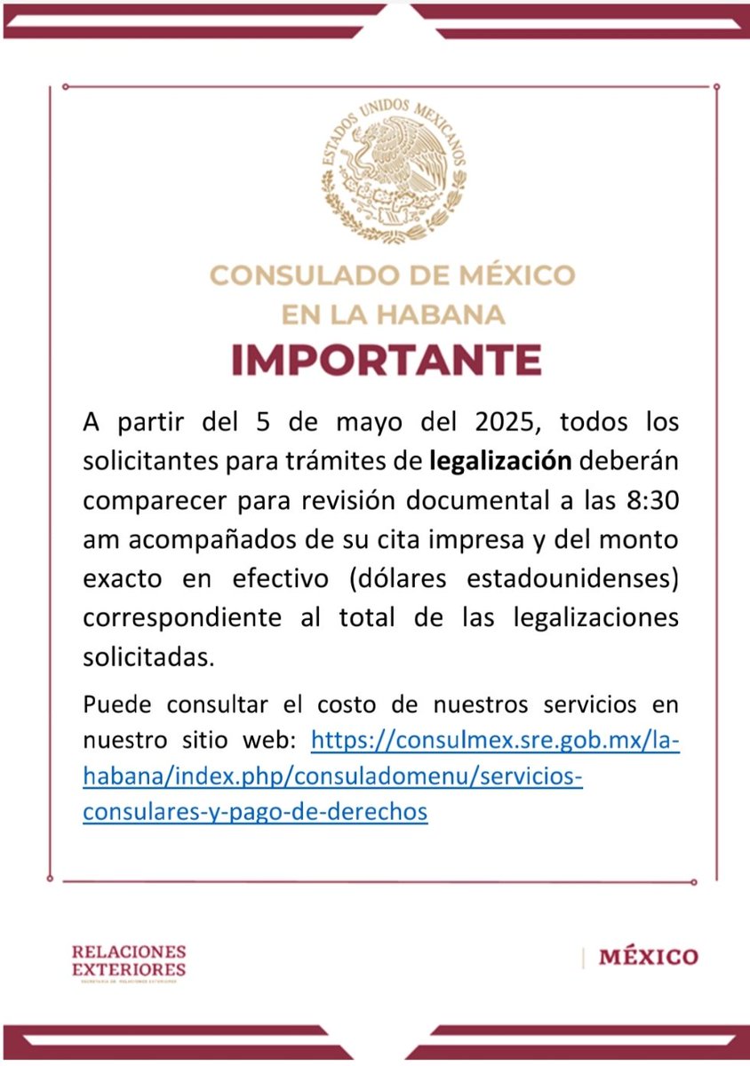 Consulado de México en La Habana (@consulmexlh) on Twitter photo 