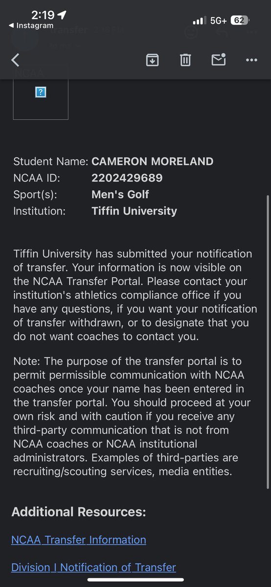 I have officially entered the transfer portal thank you <a href="/TUDragonsGolf/">Tiffin University Men’s Golf</a> for the opportunity!
