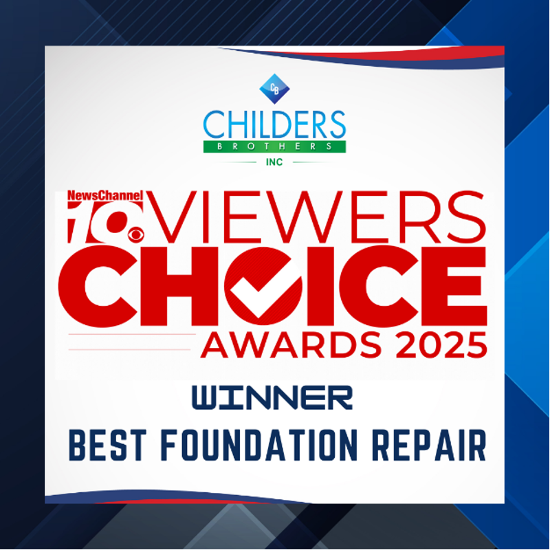 ChildersBrother's tweet photo. Three years running! 🎉 Childers Brothers is your go-to for foundation repairs, voted best by News Channel 10 viewers. 

📞 Get your FREE 27-point check at (800) 299-9563. 

#FoundationExperts #ChildersBrothers https://t.co/TevvsivRXl