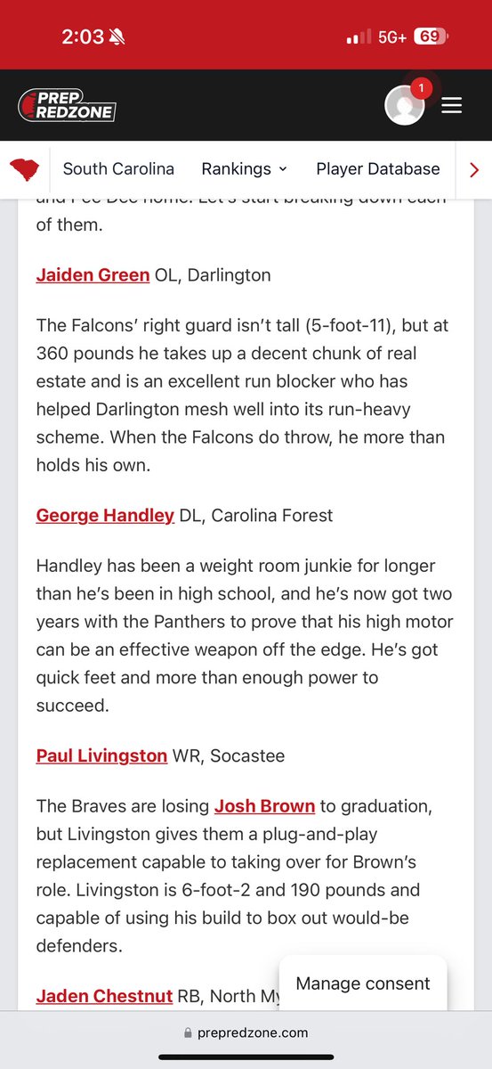 GeorgeQuadley's tweet photo. Thank you so much again @PrepRedzoneSC for another write up and for the ranking!!!
#DL
#2027
#cfhsfootball https://t.co/yI20Djt2oA