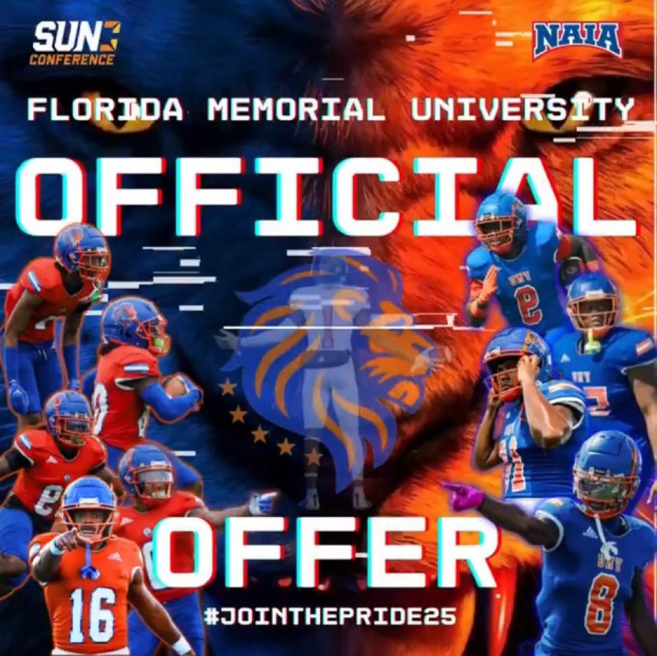 Jahdaiah Danzell (@officialdanzell) on Twitter photo #Agtg blessed to receive an offer from Florida Memorial University <a href="/mikejones10/">Coach Mike</a> <a href="/COACHLUMCLEOD/">Luis Mcleod</a> <a href="/2ndSeven777/">Alex Suber</a> <a href="/FloridaMemoria2/">Florida Memorial University Football</a> #Agtg blessed to receive an offer from Florida Memorial University <a href="/mikejones10/">Coach Mike</a> <a href="/COACHLUMCLEOD/">Luis Mcleod</a> <a href="/2ndSeven777/">Alex Suber</a> <a href="/FloridaMemoria2/">Florida Memorial University Football</a>