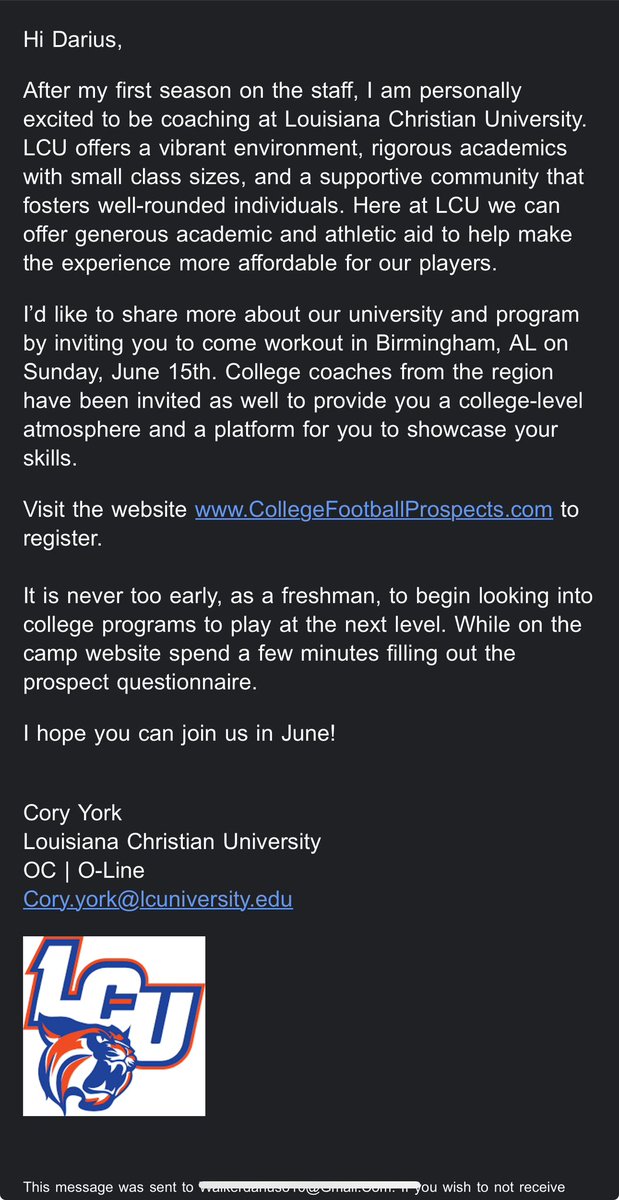 Darius Walker (@darius_wjr) on Twitter photo I am excited and extremely grateful to be invited to go workout with <a href="/LCU_ftball/">LCU Football</a> <a href="/CoachCoryYork/">Cory York</a> <a href="/coachwood_LCU/">James Wood</a> <a href="/CoachBenMc19/">Ben McLaughlin</a> I am excited and extremely grateful to be invited to go workout with <a href="/LCU_ftball/">LCU Football</a> <a href="/CoachCoryYork/">Cory York</a> <a href="/coachwood_LCU/">James Wood</a> <a href="/CoachBenMc19/">Ben McLaughlin</a>