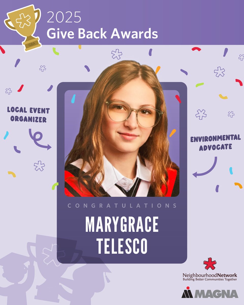 NeighbourhoodNetwork (@neighbournetwrk) on Twitter photo Get ready for another round of inspiring Give Back Awards recipients!
First, congratulations to MaryGrace Telesco from รcole Secondaire Catholique Renaissance (<a href="/cscmonavenir/">Csc MonAvenir</a>)! ๐
Learn about her love for the planet and drive to give back at nnetwork.org/GBA. ๐๐ฑ Get ready for another round of inspiring Give Back Awards recipients!
First, congratulations to MaryGrace Telesco from รcole Secondaire Catholique Renaissance (<a href="/cscmonavenir/">Csc MonAvenir</a>)! ๐
Learn about her love for the planet and drive to give back at nnetwork.org/GBA. ๐๐ฑ
