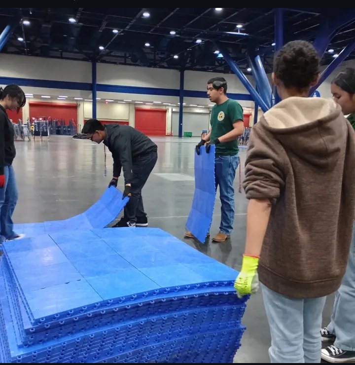 On Thursday March 6th 2025 TX-953 attended George R. Brown Convention Center to set up Volleyball courts we took a total of 33 cadets.