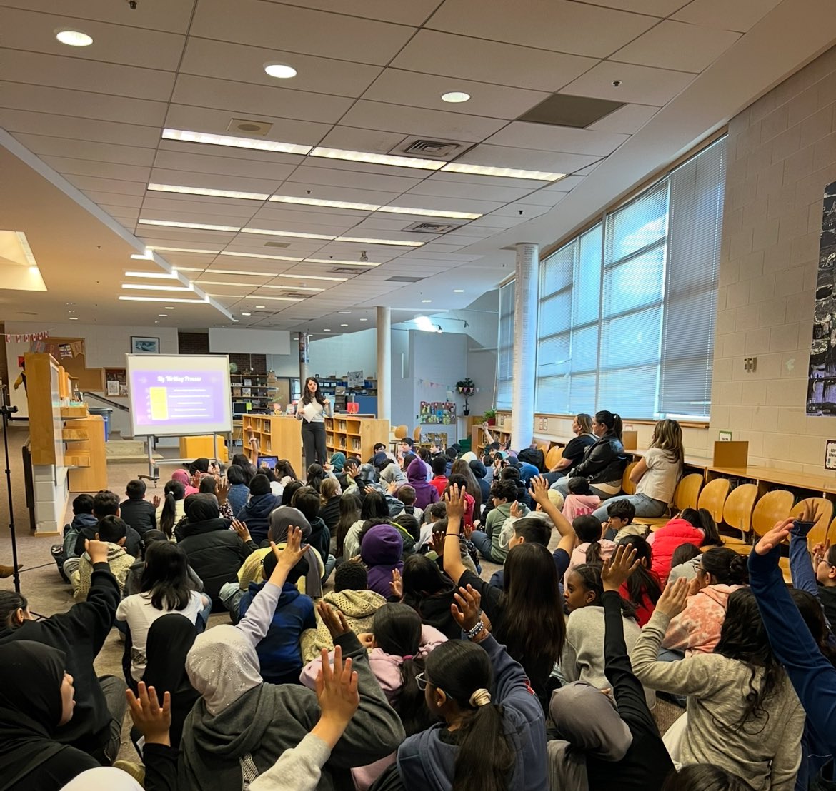 An incredibly inspiring presentation from Pakistani-Canadian author <a href="/AmbreenBHussain/">Ambreen Butt-Hussain</a>! Thank you for sharing your story with our <a href="/TDSBGatewayPS/">Gateway PS</a> students as part of Canadian Children’s Book Week!