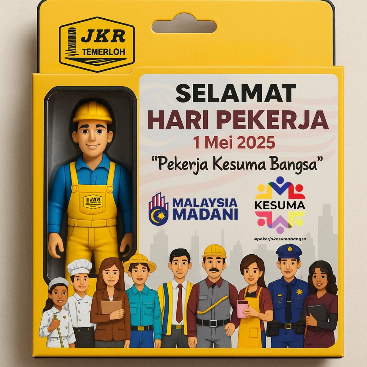 Selamat Hari Pekerja 2025
"Pekerja Kesuma Bangsa"

Selamat menyambut Hari Pekerja kepada semua warga kerja JKR Temerloh serta seluruh tenaga kerja di Malaysia!

#HariPekerja2025
#PekerjaKesumaBangsa
#JKRTemerloh