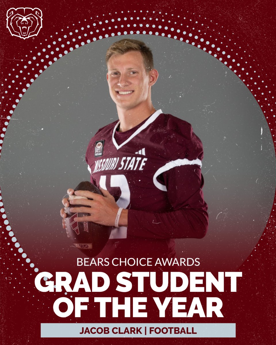 Missouri State Athletics (@missouristbears) on Twitter photo โจ Grad Student of the Year โจ
Paige Rocca - <a href="/MoStateWBB/">Missouri State Lady Bears</a>
Jacob Clark - <a href="/MoStateFootball/">Missouri State Football</a>
#GoBears | #BearsChoiceAwards โจ Grad Student of the Year โจ
Paige Rocca - <a href="/MoStateWBB/">Missouri State Lady Bears</a>
Jacob Clark - <a href="/MoStateFootball/">Missouri State Football</a>
#GoBears | #BearsChoiceAwards