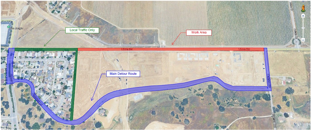 ROAD CLOSURE NOTICE: LINNE ROAD from Airport Rd to Hanson Rd scheduled 5/12 to 5/28/2025 for final construction of a roundabout. Detour will be provided (Parkview Lane). #PasoRobles