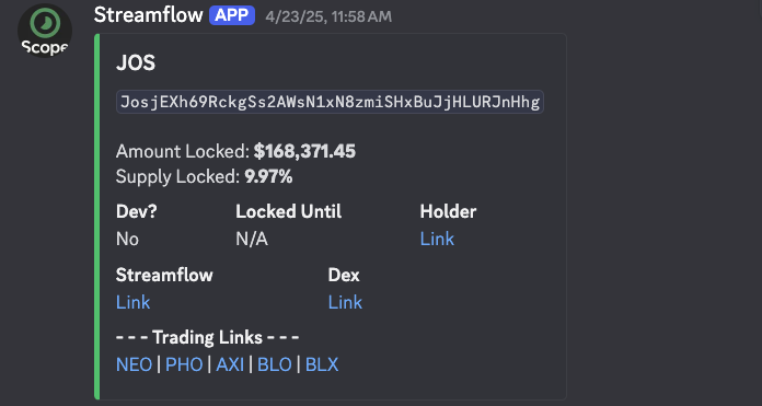 Scope_Onchain's tweet photo. So who caught JOS at $1.5M for a 20x? 

We have lightning fast monitors, see for yourself 🟢 https://t.co/EYLDRnka4x
