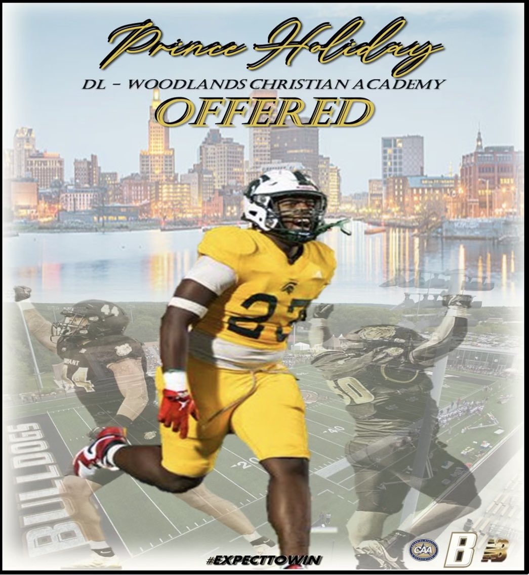 Prince Holiday (@5starr_prince) on Twitter photo #AGTG Blessed to receive a division 1 offer from <a href="/BryantUFootball/">Bryant Football</a>🐶‼️<a href="/HullKolby/">Kolby Hull</a> <a href="/TWCAFootball/">TWCA Football</a> #AGTG Blessed to receive a division 1 offer from <a href="/BryantUFootball/">Bryant Football</a>🐶‼️<a href="/HullKolby/">Kolby Hull</a> <a href="/TWCAFootball/">TWCA Football</a>