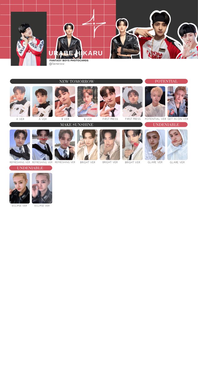 Fantasy Boys 판타지보이즈 - 포카 - トレカ Urabe Hikaru, Hong