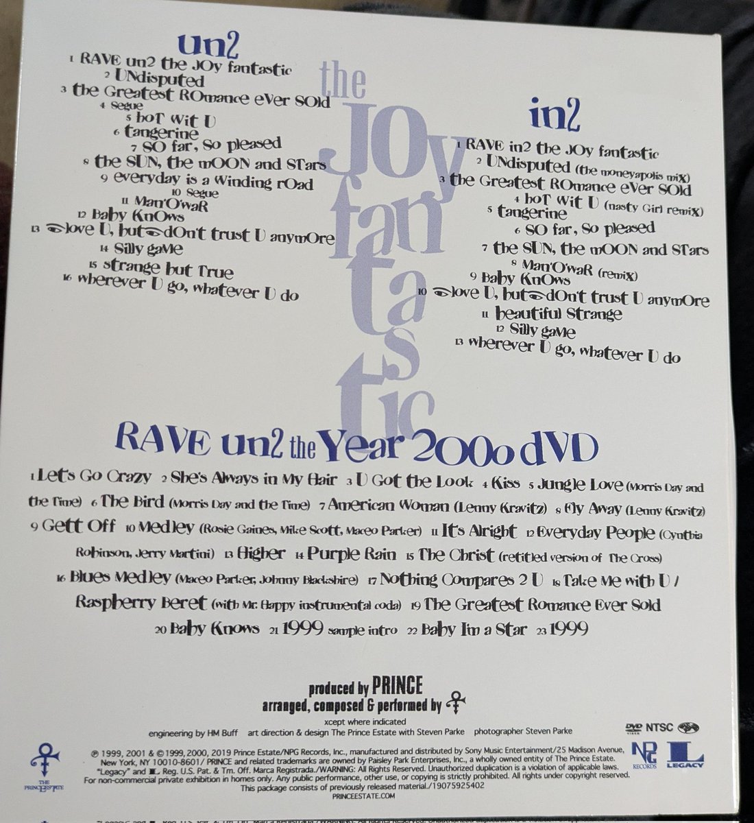 Daphne2002's tweet photo. @STLGURL314 Have original CD but brought this since didn't have #RaveIn2TheJoyFantastic &amp; didn't have the #Raveun2theYear2000DVD so am very have with! 💜🤍 https://t.co/aVvGqABwxx